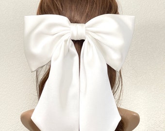 satin giant hair bow , oversized women hair bows, French barrette hair accessories