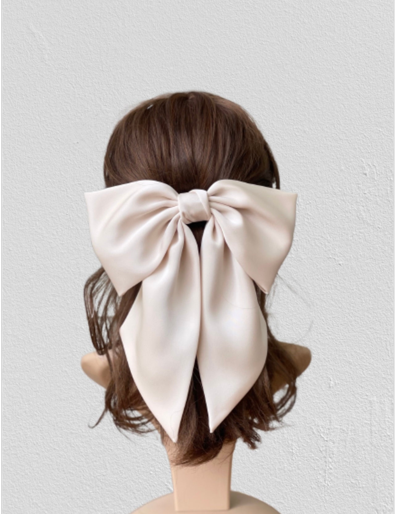 Black Big Satin Bow Large Hair Bow for Party Oversized Bow With