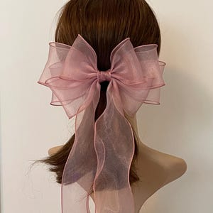 Organza ribbon hair bow for Christmas presents Adult hair bow girls hair bows Christmas gift 11 colors to choose