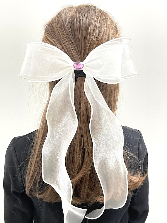 Organza Giant Hair Bow Wide Tail Oversized Hair Accessory for 