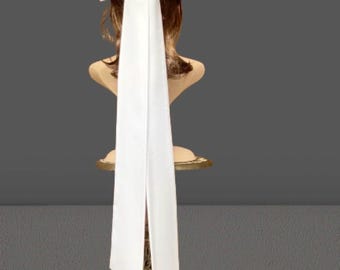 Satin Wedding Hair Bow with Long Tails - Handmade Bridal Clip wedding accessories