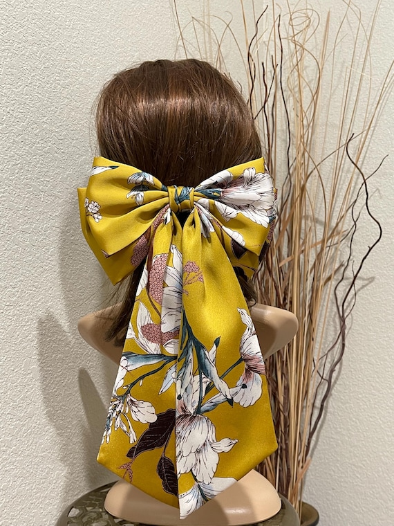 Satin floral Hair Bow  Women's Hair bow hair Accessory