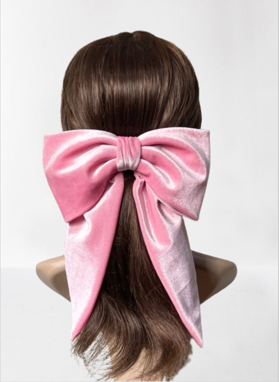 Black Velvet Hair Bow, Women Hair Bow, Bow for Thick Hair Black Velvet Hair Bow, Women Hair Bow, Bow for Thick Hair