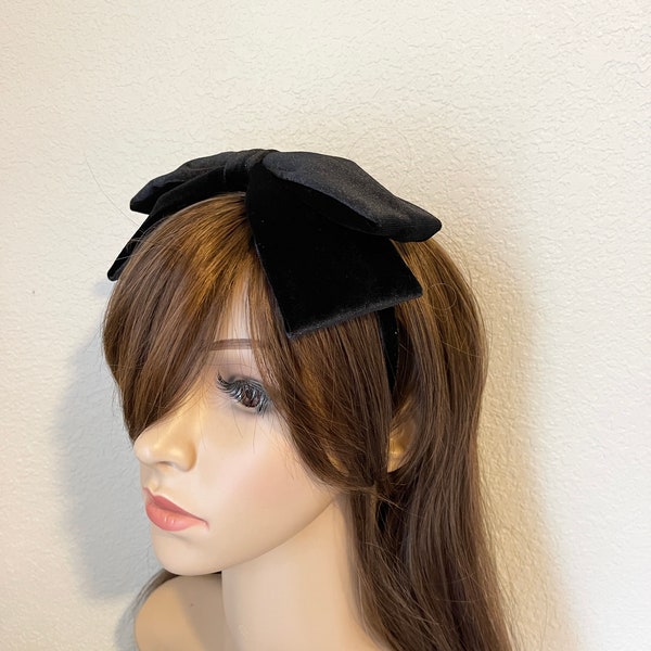 Velvet big bow headband, black bow headband, pink headband, headband for women, accessories for women