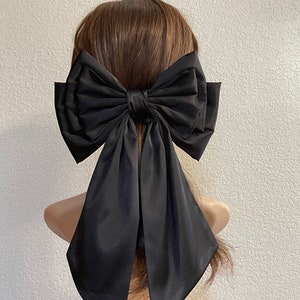 Satin Big bow hair clip, adult hair bows, hair bow, hair barrette, hair bow for women, hair clips, satin bow