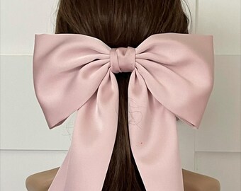 Silk Satin Giant Hair Bow, Satin Bow Clip, Oversized Bow  display picture 3