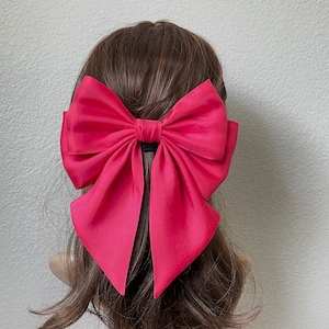 pearlescent Satin  hair bow for women, bow barrette for  women, hair bow hair clip hair accessory