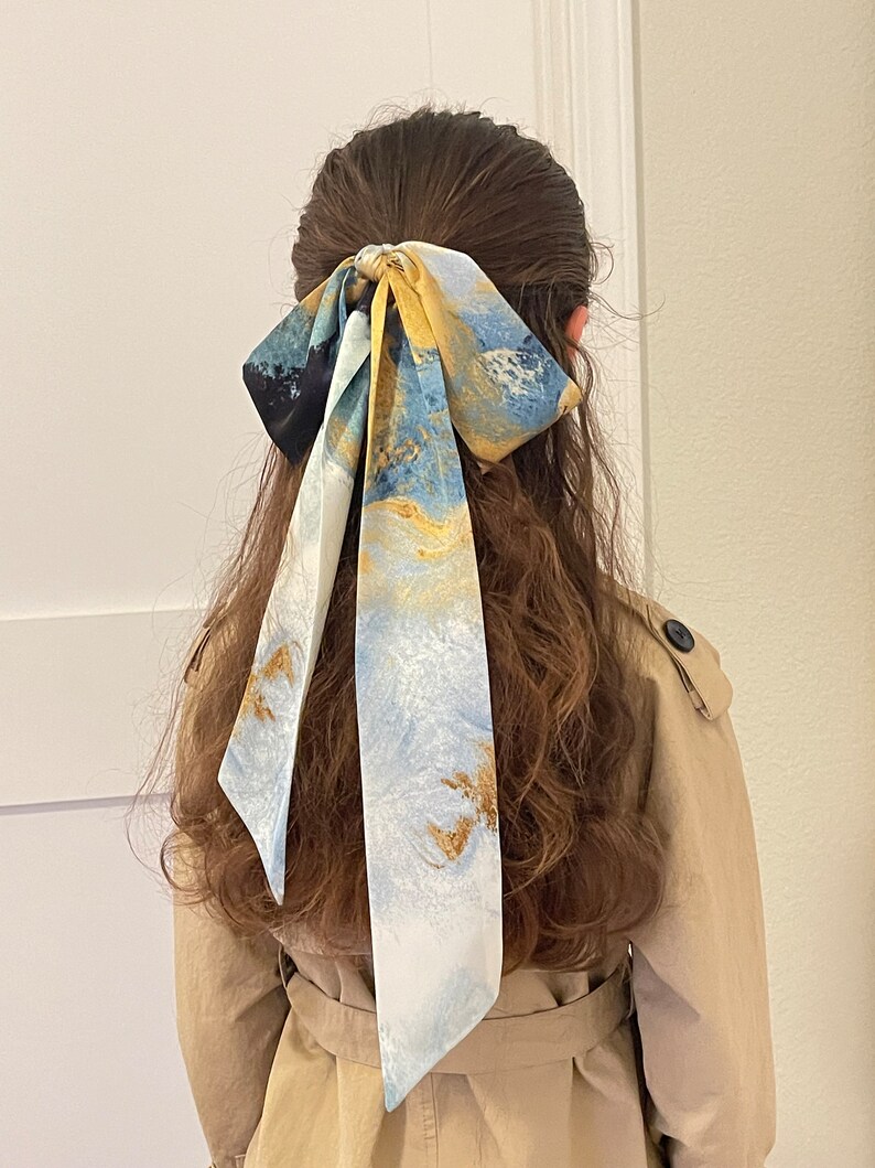 Chiffon Skinny Scarf | Ready To Ship | French Blue