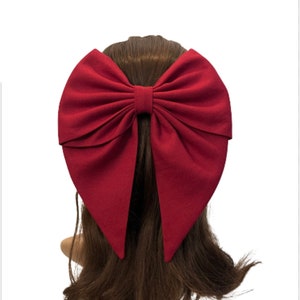 Big  linen hair bows，women hair Bow barrette  , big tail   Bows Hair Accessories, women  Hair  Bow