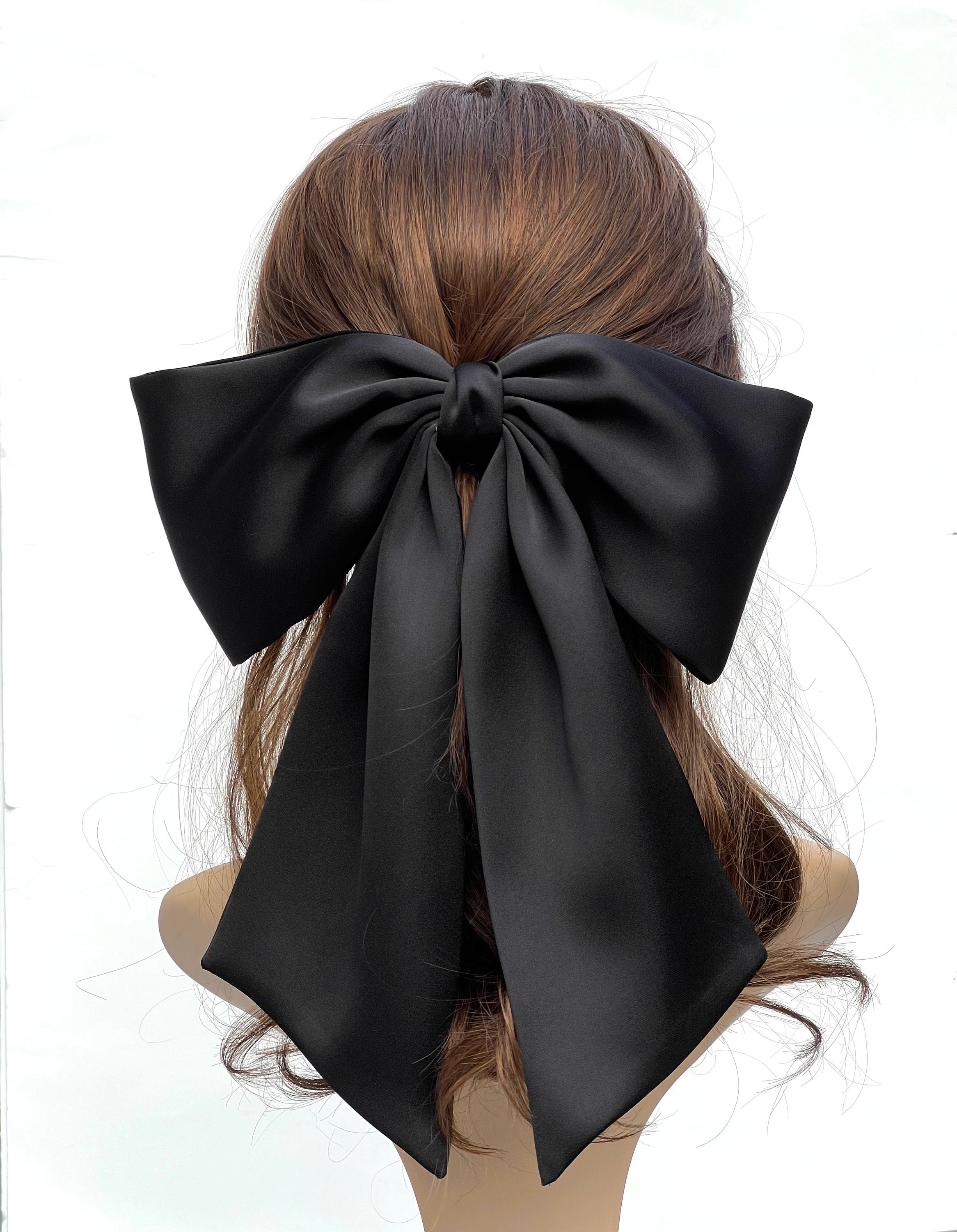 Silk Satin Giant Hair Bow , Oversized Women Hair Bows, French