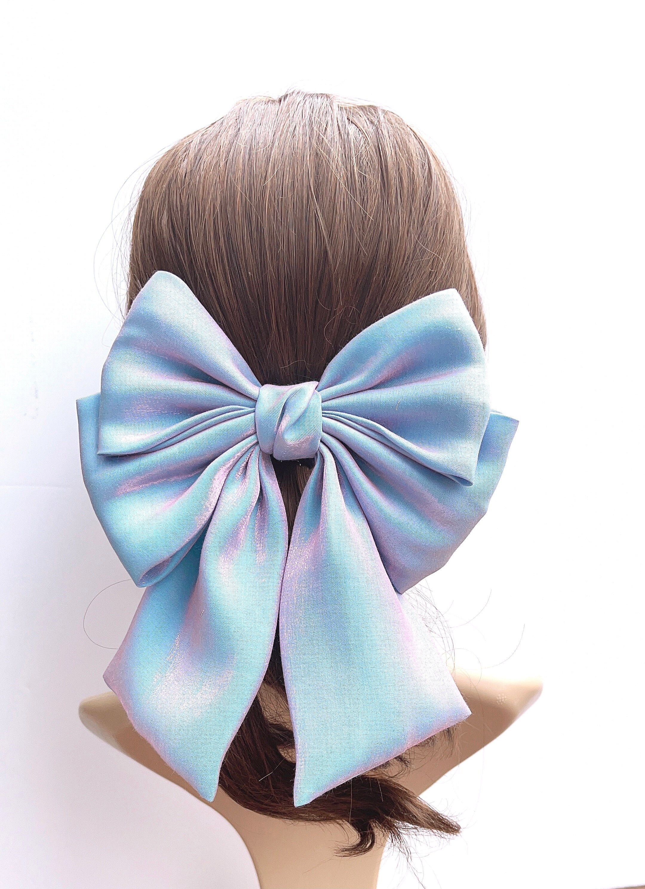 Pearlescent Satin Large Hair Bows for Women Hair Clip Women Etsy UK