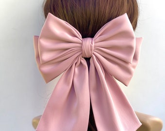 Mother bow, Stain hair bow for women knot hair bow France barrette women hair clip,  big hair bow hair accessories for women