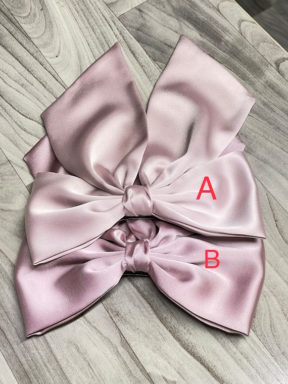 Satin Hair Bow for Girls in Champagne