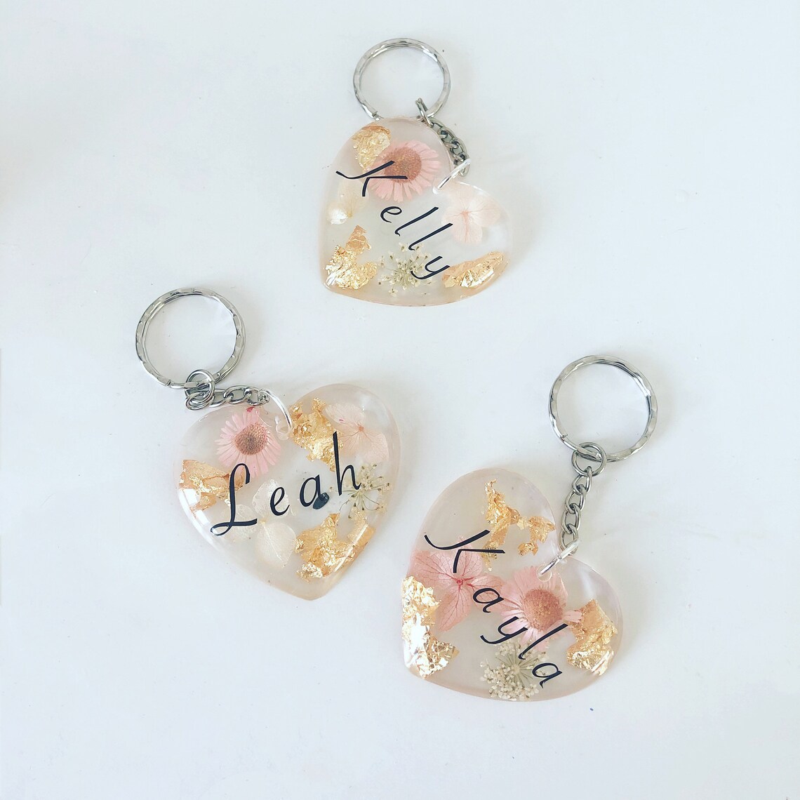 Personalised heart resin keyring Etsy