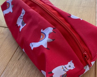 Llama pencil case, make up bag, pouch washable