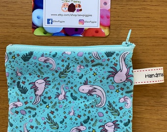 Make Up Bag,Cellphone Bag With Handle Cute Newt Axolotl Zipper Canvas Coin Purse Wallet Make Up Bag,Cellphone Bag With Handle Cute Newt Axolotl Zipper Canvas Coin Purse Wallet
