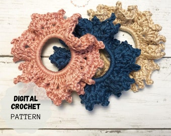 Easy crochet Scrunchies Pattern simple to follow pattern hair accessory Simple DIY Scrunchies Downloadable PDF Crochet Scrunchies