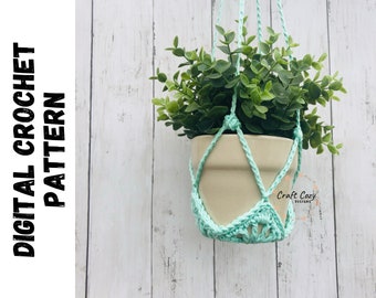 Crochet plant hanger pattern, Boho plant hanger, plant pocket, crochet decor, handmade plant pod, hanging plant holder, spring decor