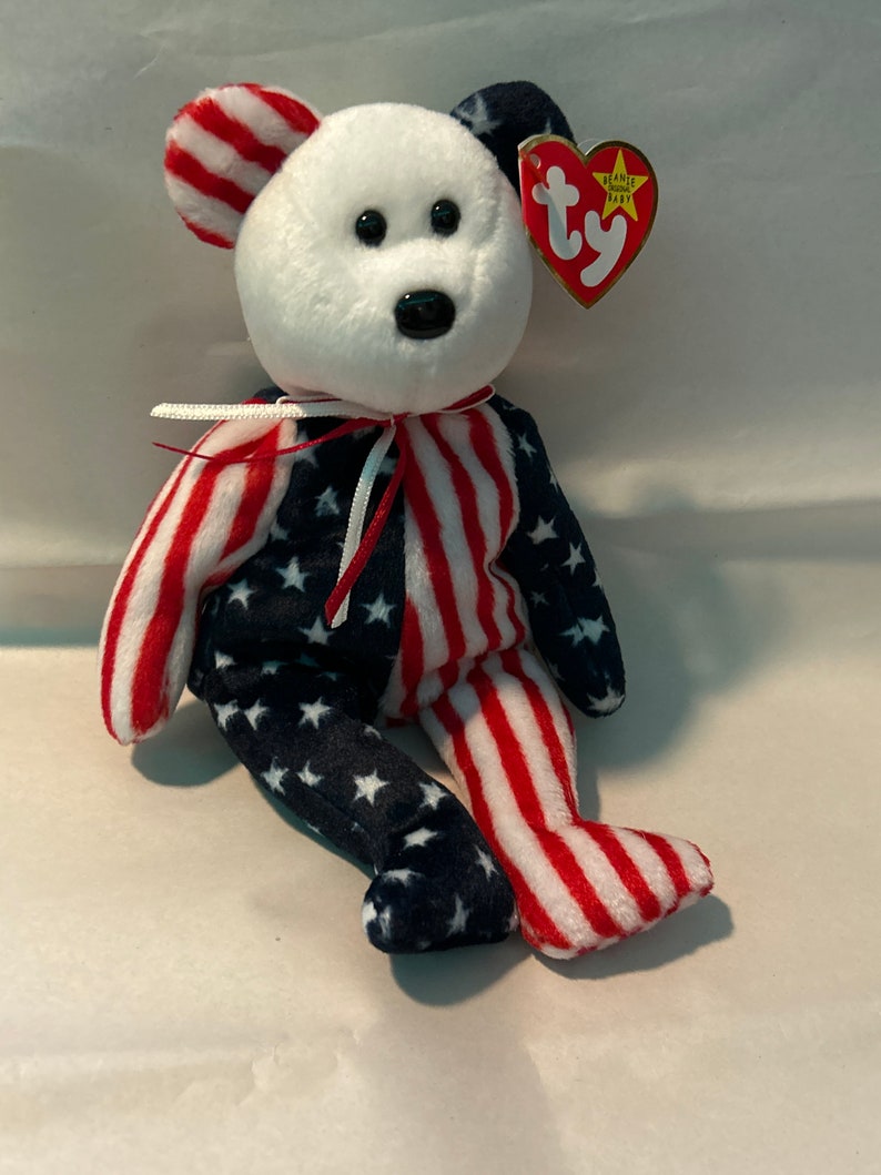 TY Beanie Babies Spangle the White Face Bear Rare Tag Error - Etsy