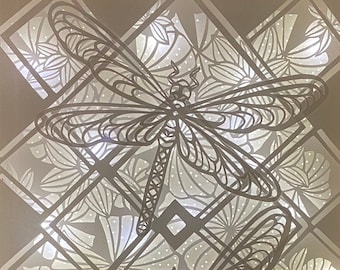 Dragonfly Paper Cut Lightbox (Large)