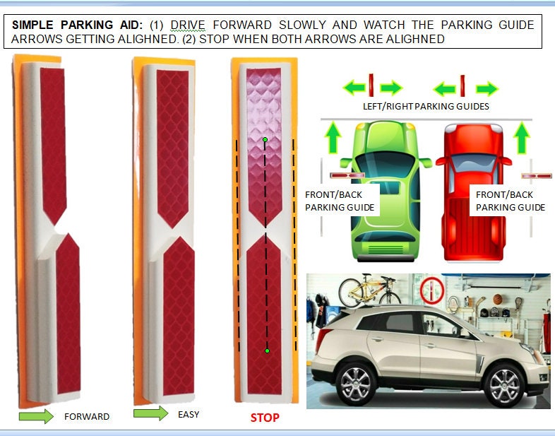 Garage Car Parking Assist, Aid/guide, Large Reflector Markers, Easy to