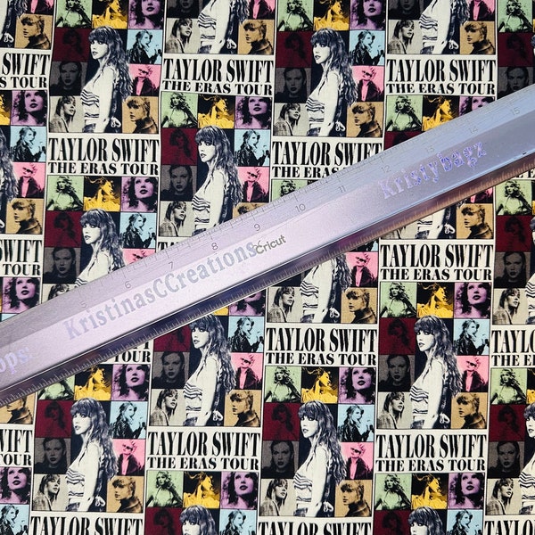 Tay Taylor Swift swiftie tour 100% cotton craft tumbler fabric “fat eighth” cut 18 inches tall x 11 inches wide