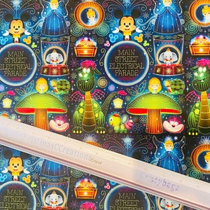 Disney Parks Mickey Main Street Electrical Parade 100% cotton craft  fabric one half yard.