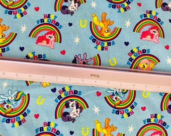 My Little Pony Pinky Pie Twilight Sparkle Rainbow friends polyester/cotton craft fabric cut “fat eighth” cut 18 inches tall x 11 inches wide