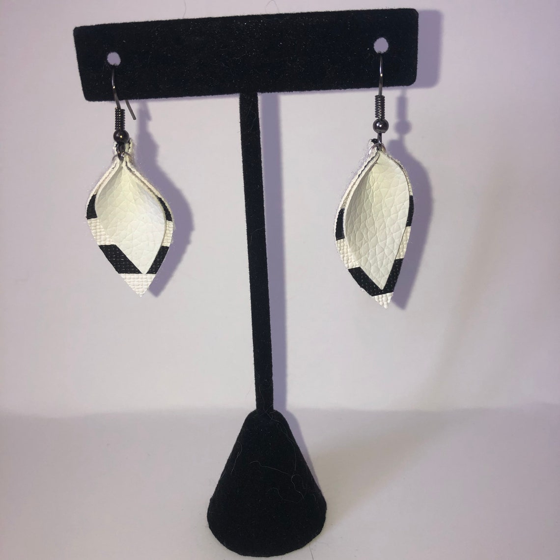 Faux Leather Dangle Earrings Etsy