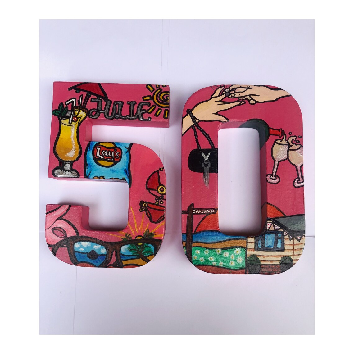 20cm Handmade personalised painted Paper Mache Numbers Etsy