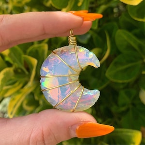Aura Opalite Moon Necklace