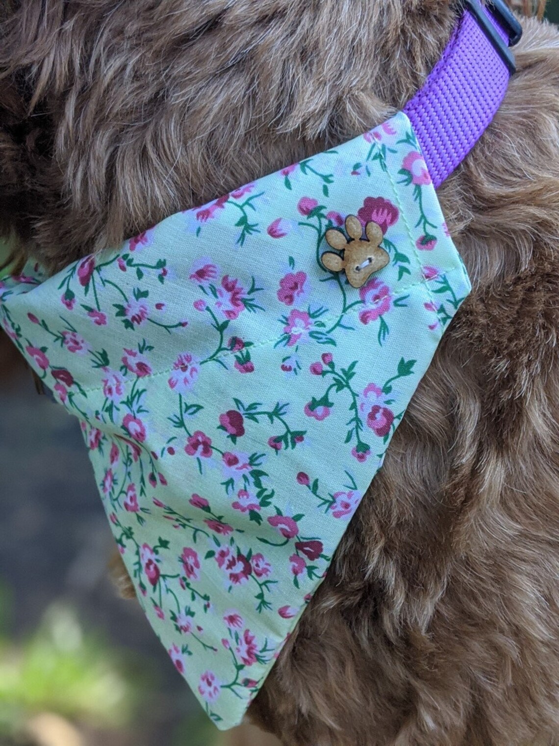 Green Floral Dog Bandana Etsy