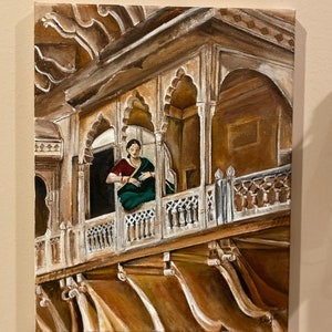Handmade acrylic painting: Rajasthani Architecture