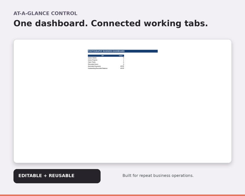 Photographer Client Booking Tracker | Session, Payment and Workflow ...