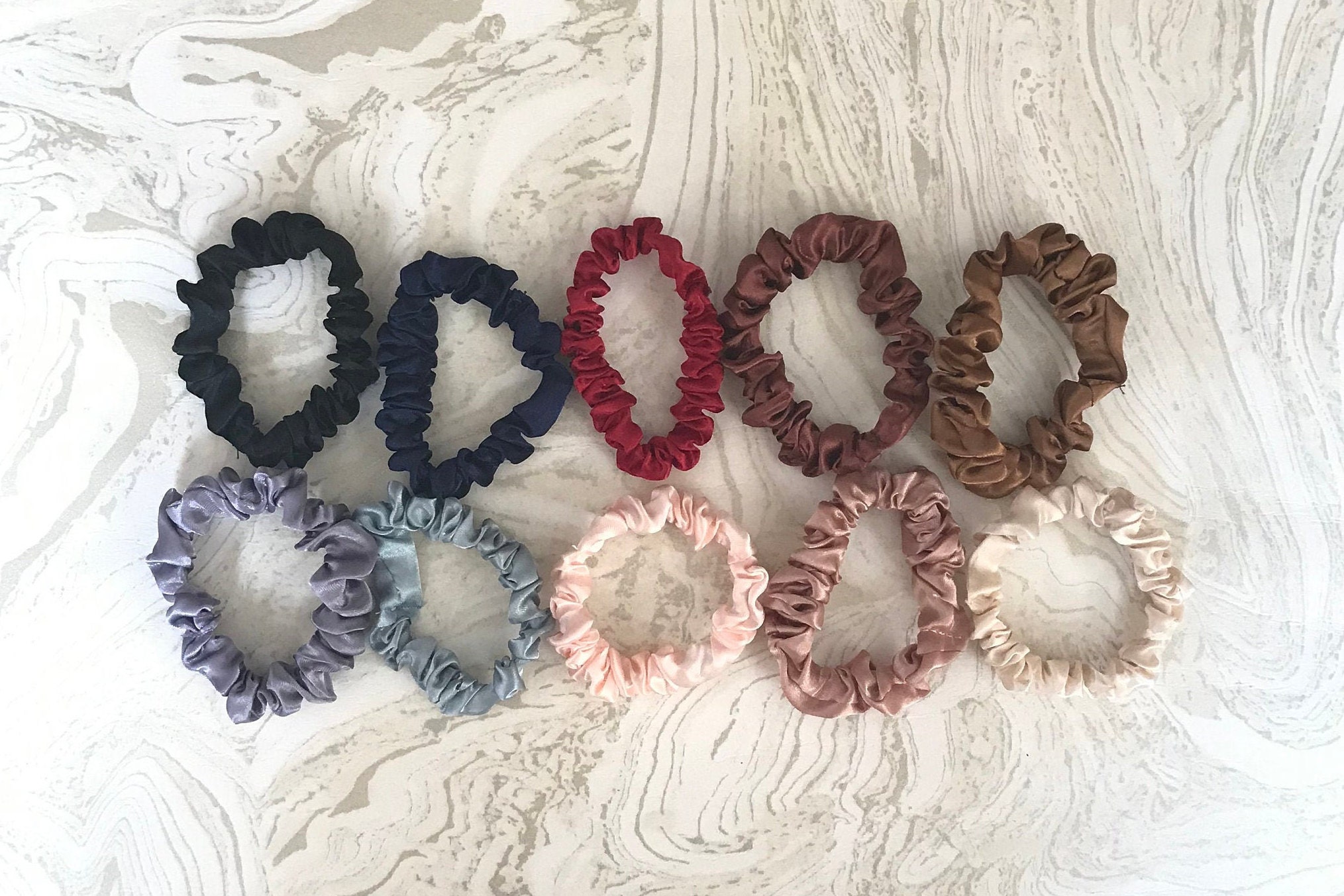 Thin Satin Scrunchies-Thin Scrunchies-Satin Scrunchies-Women's Ha…