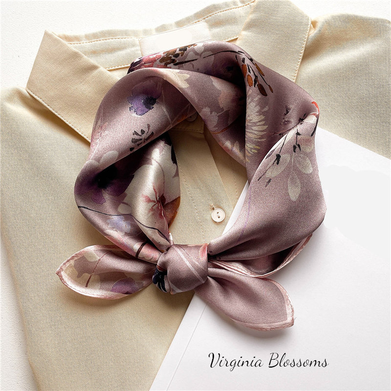 Taupe silk sale scarf