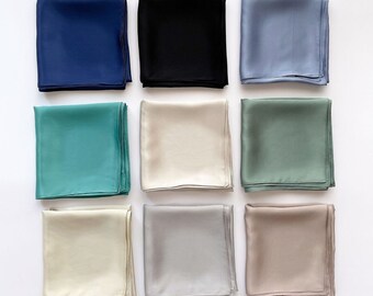 Plain Colors 68cm 100% Silk Scarf, Women's Scarf, Fashion Scarf, Bandana, Headband, Scrunchie, Bag Accessory, Gift, Virginia Blossoms