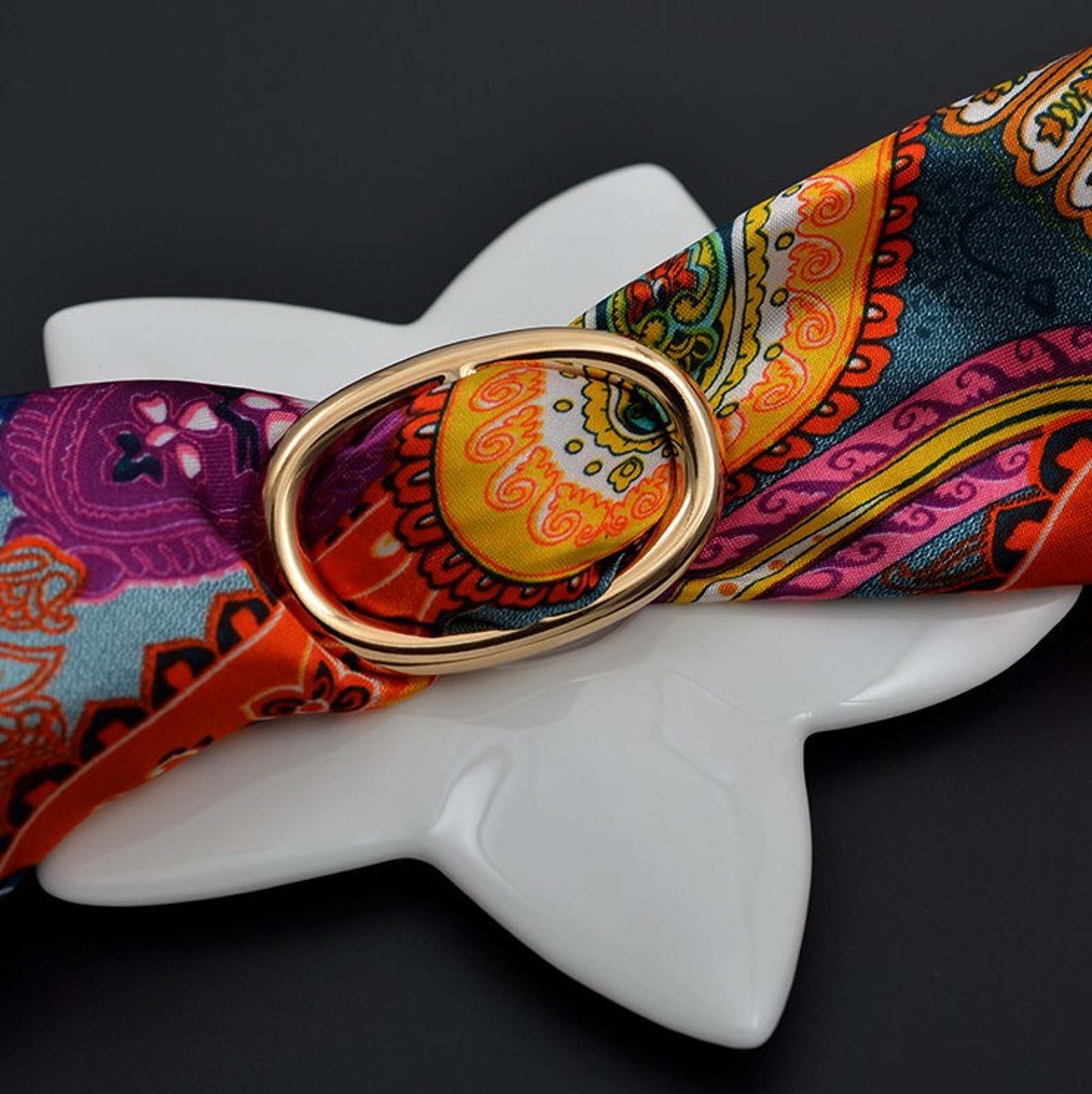 Scarf Ring Scarf Buckle Solid Metal Ring Vintage Style Etsy