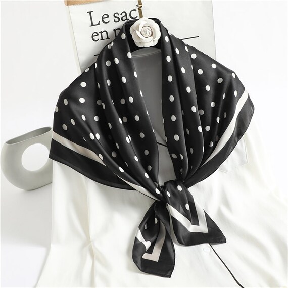 Mini Scarf Decor Geometric Pattern Chain Square Bag