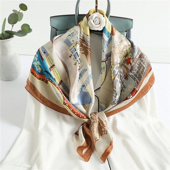 Vintage Inspired New Scarf Women Square Silk Scarf Vintage 