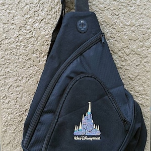 Disney World 50th Anniversary Castle Inspired Embroidered Sling Bag Pack