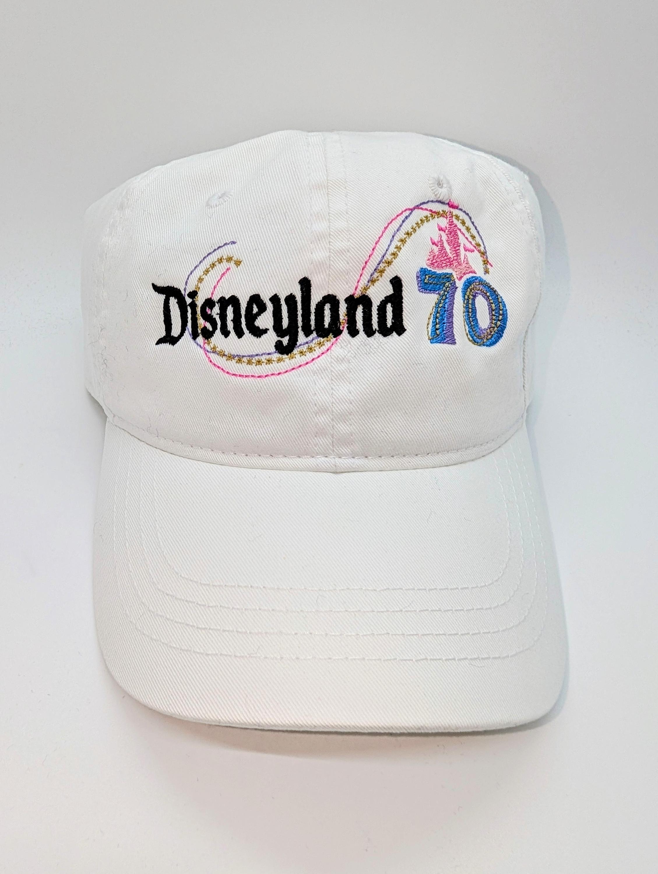Disney Disneyland Resort White Baseball Cap Hat with Park Skyline Embroidery Disneyland Retro Sign Inspired Embroidered Hat Multiple  main image 4