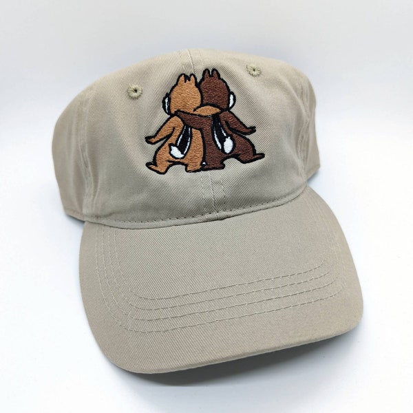 Disney Chip and Dale Inspired Embroidered Hat Multiple Colors Available