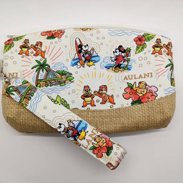 Disney Vacation Club DVC Hawaii Aulani Dooney Inspired Cosmetic Wristlet Clutch with Detachable Strap Multiple Colors Available