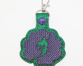 Disney Little Mermaid Ariel Inspired Keychain Backpack Purse Charm Embroidered