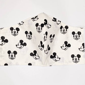 Disney Mickey Heads Inspired Fabric Face Mask Handmade Multiple Sizes with Filter Pocket and Adjustable Straps