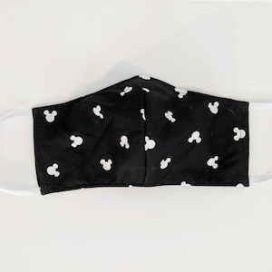 Disney Floating Mickey Mouse Heads Inspired Fabric Face Mask Handmade Multiple Sizes with Filter Pocket and Adjustable Straps