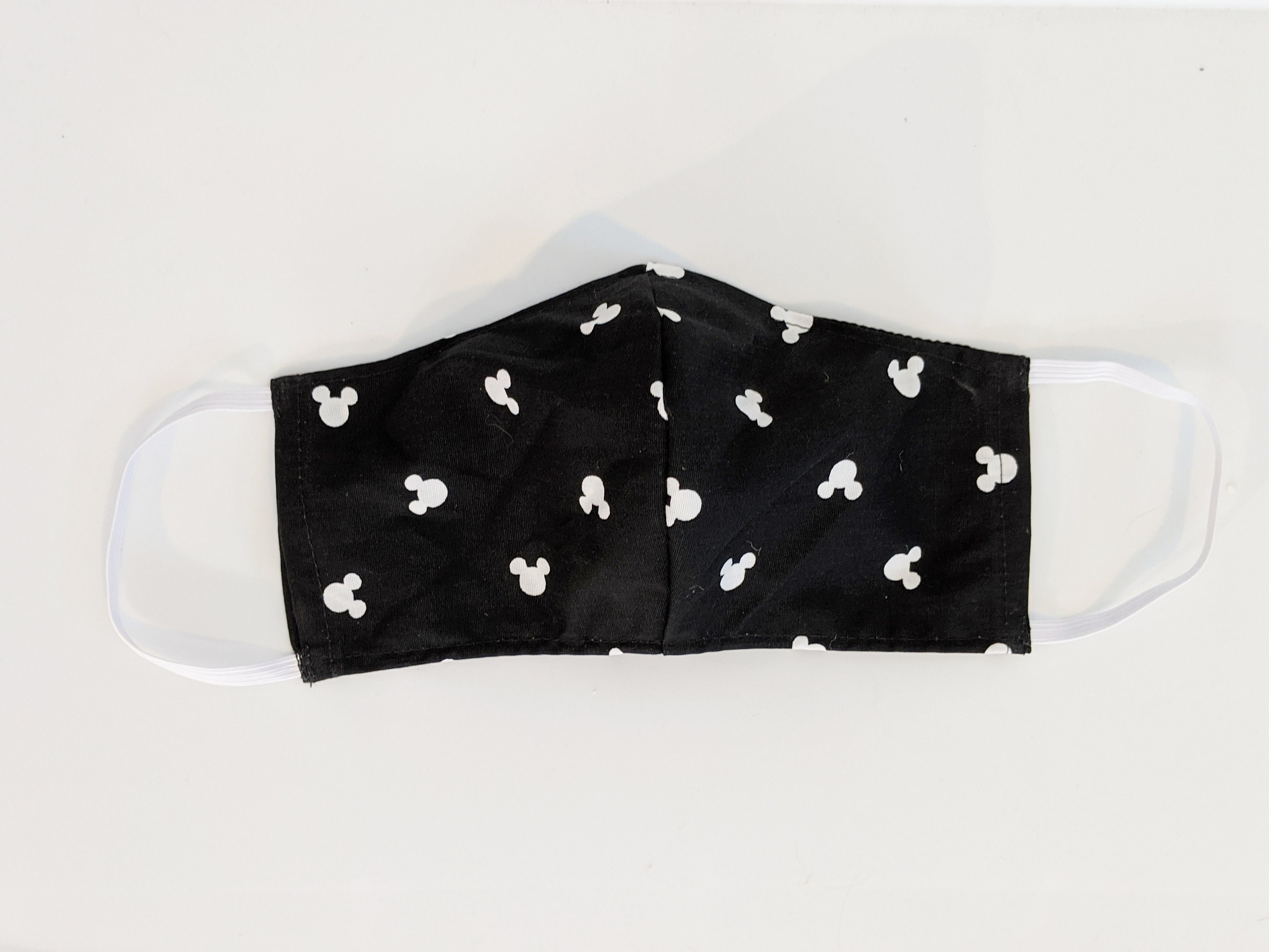 Disney Floating Mickey Mouse Heads Inspired Fabric Face Mask Handmade Multiple Sizes with Filter Pocket and Adjustable Straps