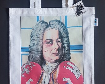 Georg Friedrich Handel, cotton fabric bag, jute bag, music bag, art print