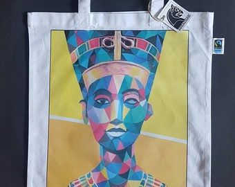 Nefertiti, cotton cloth bag, jute bag, Egypt, art print